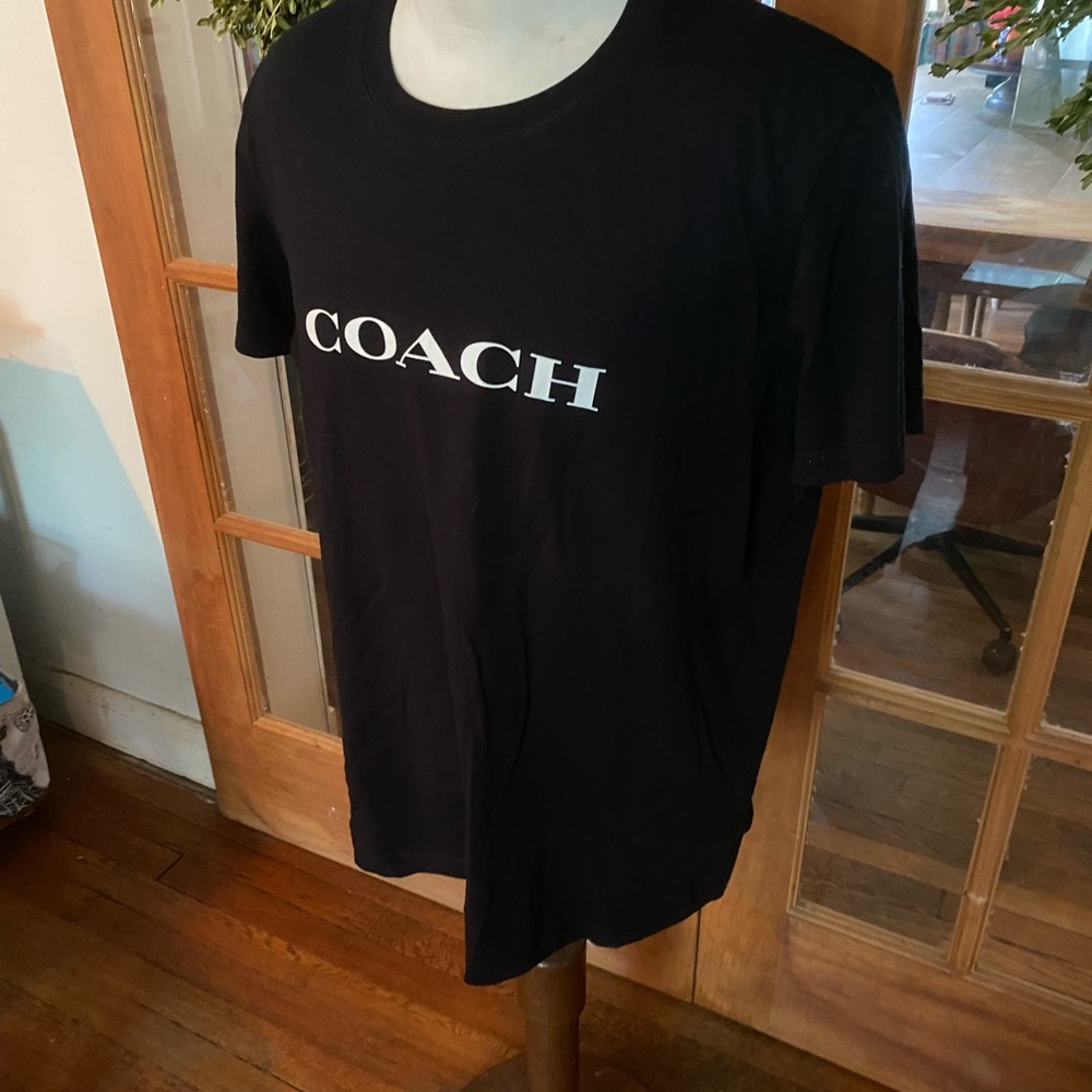 2 Coach women’s tshirts. Black with white and white with black letters xl